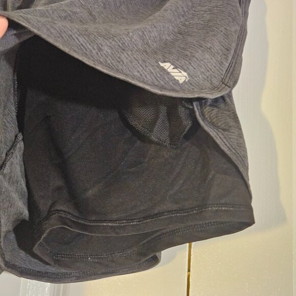 Avia Women's Shorts Size L Gray/Black with Compression Under Shorts Running - Picture 2 of 4
